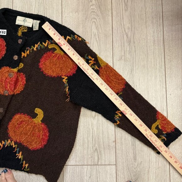 Design Options Philip & Jane Gordon Fall Pumpkin Button Down Cardigan Sweater - Picture 5 of 9